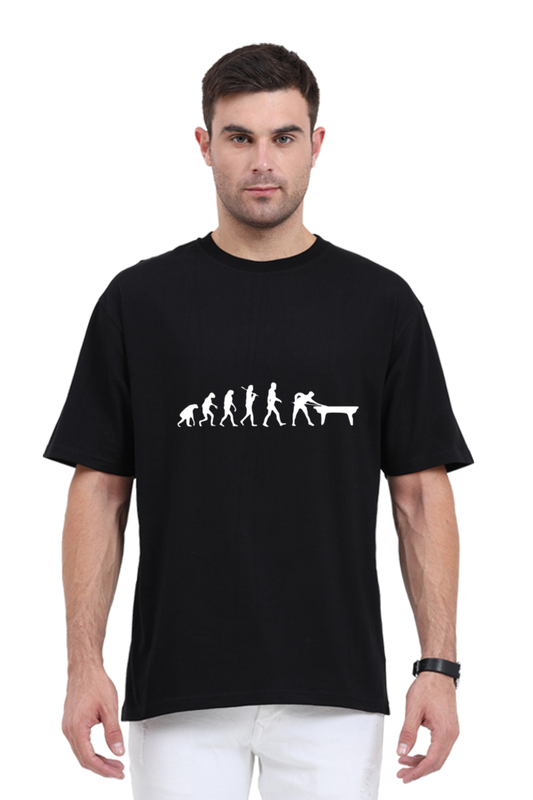 Evolution Unisex Black Oversized T-Shirt
